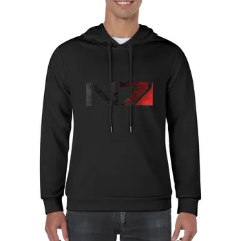 Новый пуловер с потертым логотипом Mass Effect N7, толстовка с капюшоном, мужская спортивная рубашка, корейская осенняя одежда, спортивные костюмы