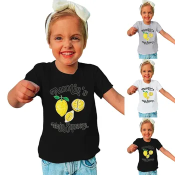 Топы для мальчиков и девочек с мультяшным принтом от AUNTIE'S MAIN SQUEEZ и футболки с короткими рукавами для маленьких и больших детей