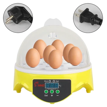 7 Яиц для курицы, утки, птицы, голубя, мини-инкубатор для яиц с регулируемой цифровой температурой, Фермерский инкубаторий, инкубатор-брудер для домашней птицы