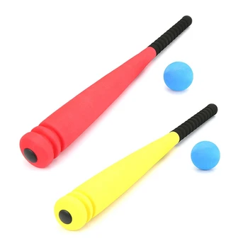 2 комплекта бейсбольной биты из пенопласта с набором бейсбольных игрушек для детей в возрасте от 3 до 5 лет-красный и желтый