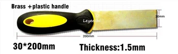 W30*200 мм, латунный Шпатель для Шпаклевки толщиной 1,5 мм с Пластиковой Ручкой, неискрящие Скребки, Безопасный Ручной Инструмент Для Декорирования Краской