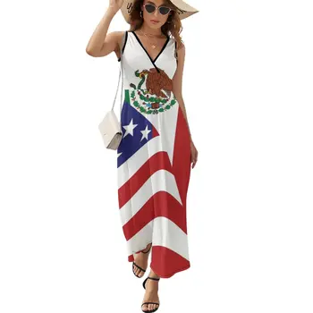 Платье без рукавов с мексиканско-Американским флагом, роскошное женское вечернее платье, платья для невесты