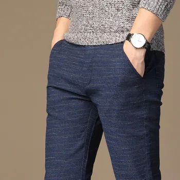 Бренд MRMT 2023, мужские весенне-летние повседневные брюки, мужские прямые брюки в полоску из микроэластика