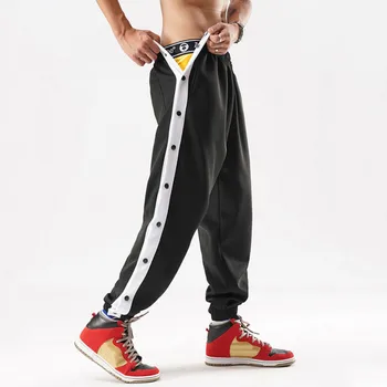 Новые брюки на пуговицах, повседневные брюки, спортивные штаны для баскетбола с карманами, мужские брюки Roupas Pantalon Homme