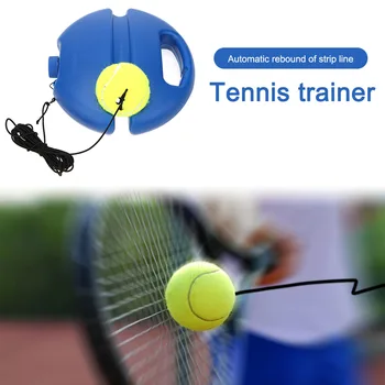 Теннисные тренажеры, мяч для отскока с длинной эластичной веревкой, теннисные тренажеры, нескользящая основа для самостоятельной тренировки в теннис