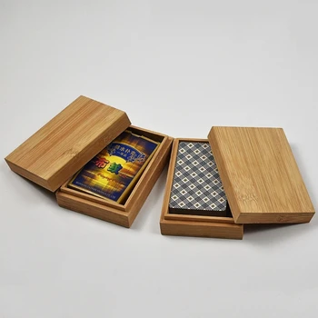 Бамбуковая коробка для хранения карт, Настольная коробка для покерных игральных карт, футляр для контейнеров, коробка для Таро
