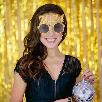 Очки 2024 Пластиковые Очки с Новым годом Солнцезащитные очки с номером 2024 Забавные новогодние костюмы Очки
